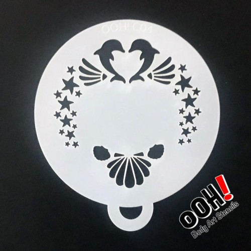 Ooh Body Art Stencil Flip Dolphin (Dolphin Flip C04)